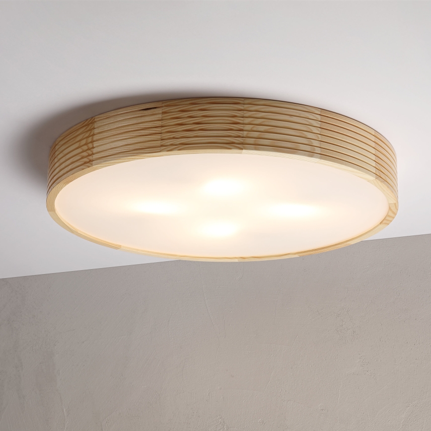 Deckenleuchte NATURAL MODERN 4xE27/15W/230V Ø 58 cm Kiefer