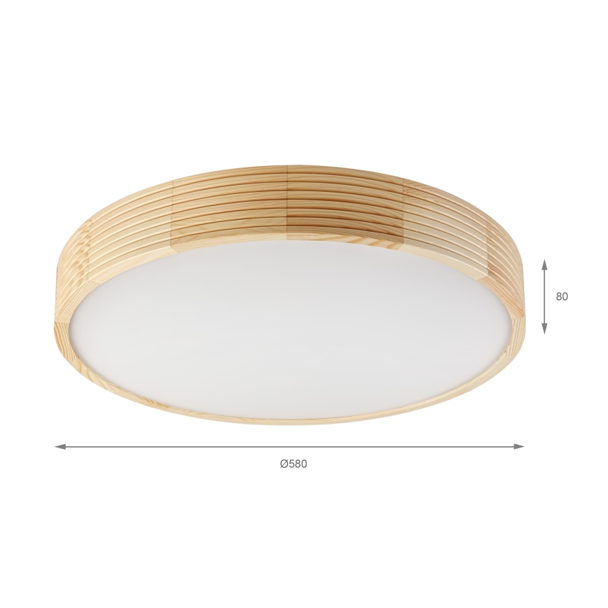 Deckenleuchte NATURAL MODERN 4xE27/15W/230V Ø 58 cm Kiefer