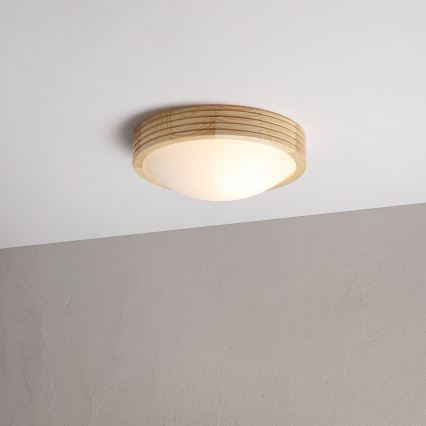 Deckenleuchte NATURAL MODERN SLIM 1xE27/15W/230V Ø 27,5 cm Kiefer