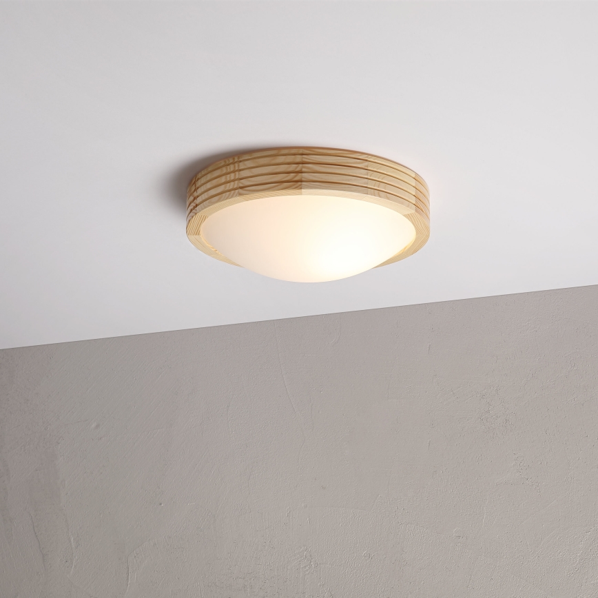 Deckenleuchte NATURAL MODERN SLIM 1xE27/15W/230V Ø 27,5 cm Kiefer