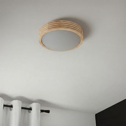 Deckenleuchte NATURAL MODERN SLIM 1xE27/15W/230V Ø 27,5 cm Kiefer