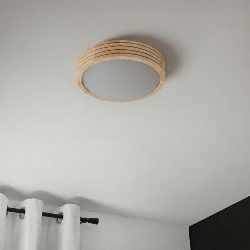Deckenleuchte NATURAL MODERN SLIM 1xE27/15W/230V Ø 27,5 cm Kiefer