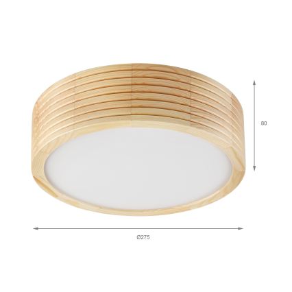 Deckenleuchte NATURAL MODERN SLIM 1xE27/15W/230V Ø 27,5 cm Kiefer