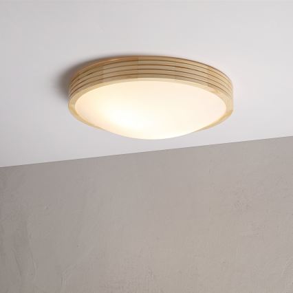 Deckenleuchte NATURAL MODERN SLIM 2xE27/15W/230V Ø 37,5 cm Kiefer