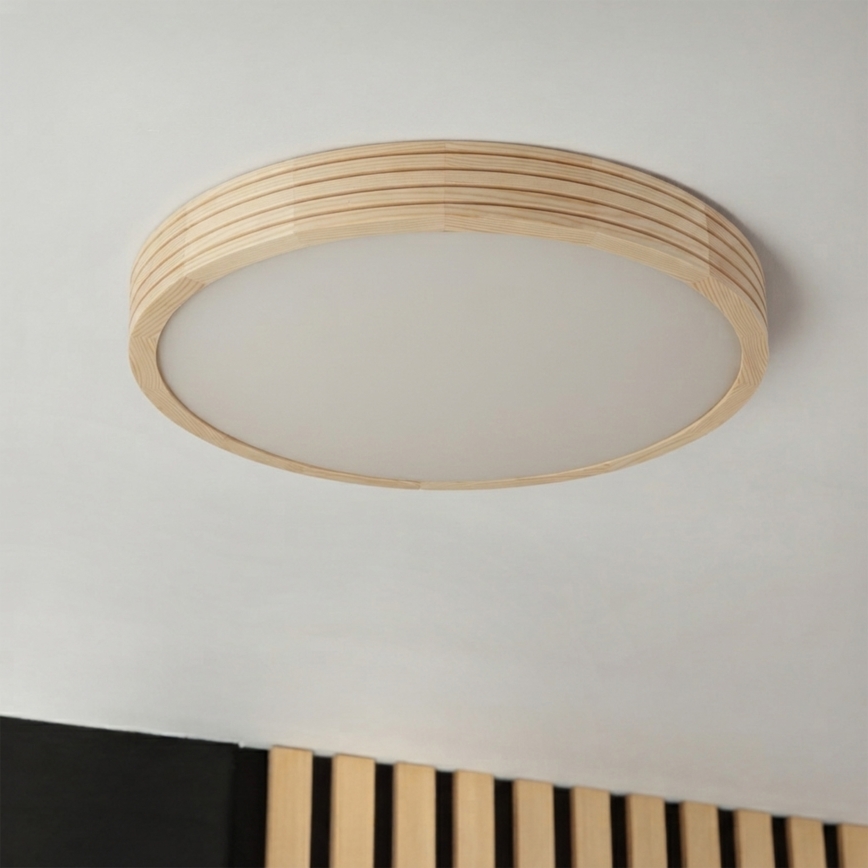 Deckenleuchte NATURAL MODERN SLIM 2xE27/15W/230V Ø 37,5 cm Kiefer