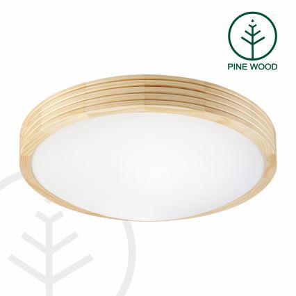 Deckenleuchte NATURAL MODERN SLIM 2xE27/15W/230V Ø 37,5 cm Kiefer