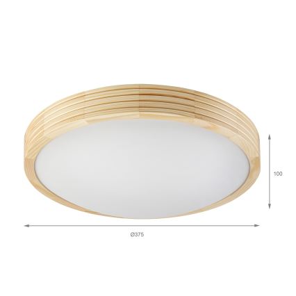 Deckenleuchte NATURAL MODERN SLIM 2xE27/15W/230V Ø 37,5 cm Kiefer
