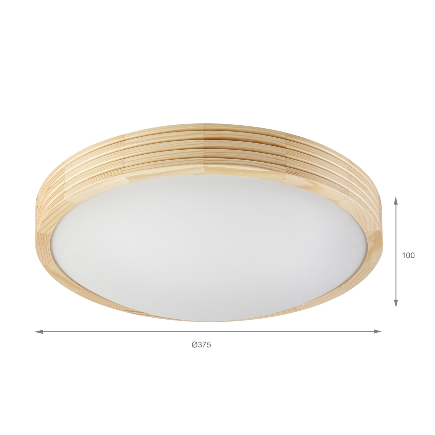 Deckenleuchte NATURAL MODERN SLIM 2xE27/15W/230V Ø 37,5 cm Kiefer