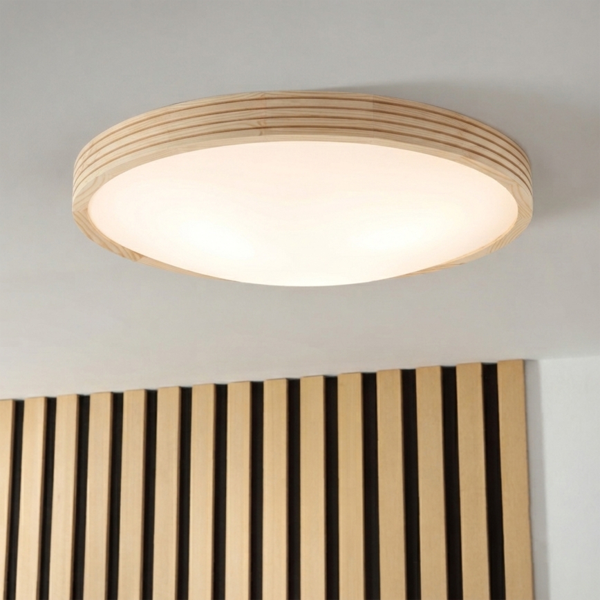 Deckenleuchte NATURAL MODERN SLIM 3xE27/15W/230V Ø 47,5 cm Kiefer