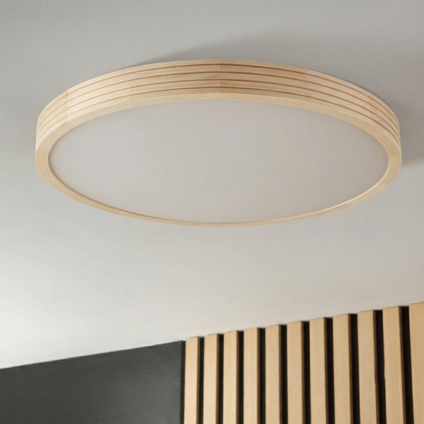 Deckenleuchte NATURAL MODERN SLIM 3xE27/15W/230V Ø 47,5 cm Kiefer