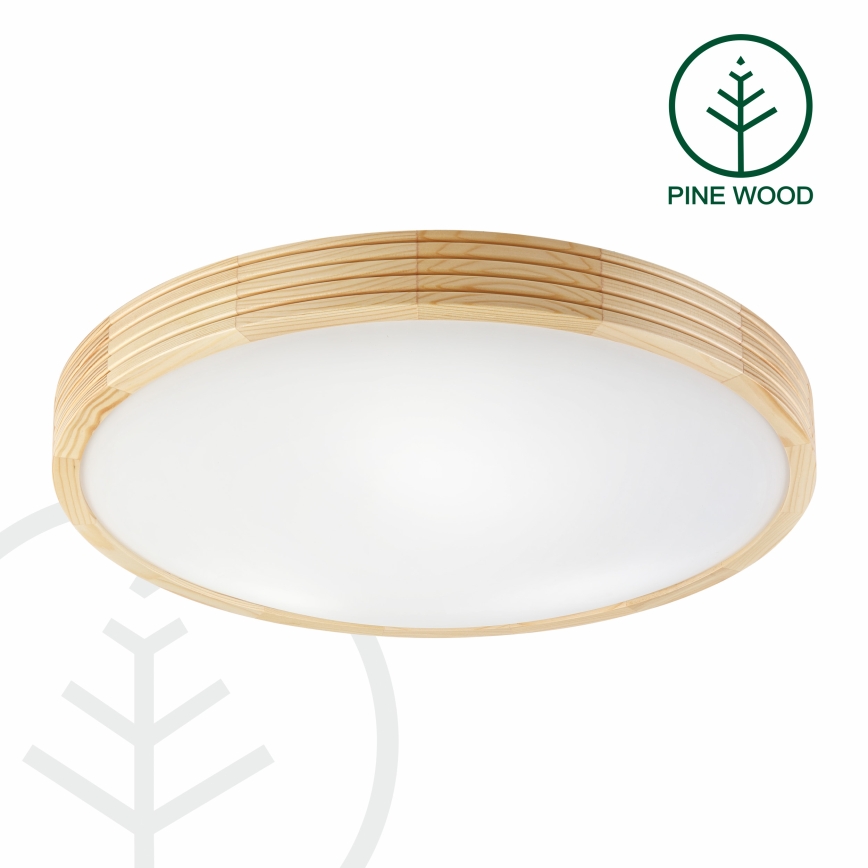 Deckenleuchte NATURAL MODERN SLIM 3xE27/15W/230V Ø 47,5 cm Kiefer