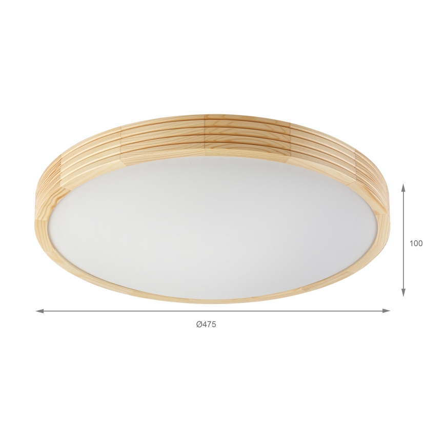 Deckenleuchte NATURAL MODERN SLIM 3xE27/15W/230V Ø 47,5 cm Kiefer