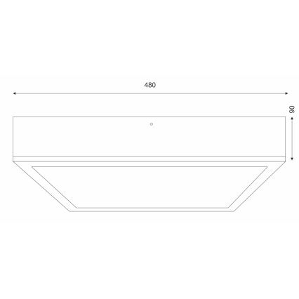 Deckenleuchte NATURAL SQUARE 4xE27/15W/230V 48x48 cm Kiefer/weiß