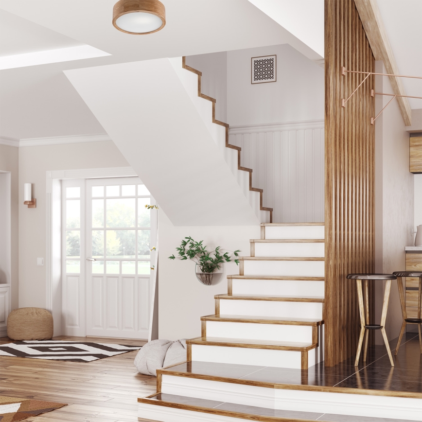 Deckenleuchte OAK 1xE27/60W/230V Eiche Ø 27,5 cm