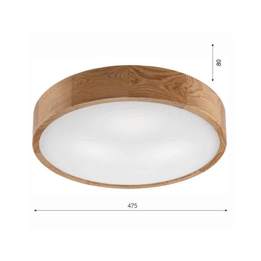 Deckenleuchte OAK 3xE27/60W/230V Eiche ø 47,5 cm - FSC-zertifiziert