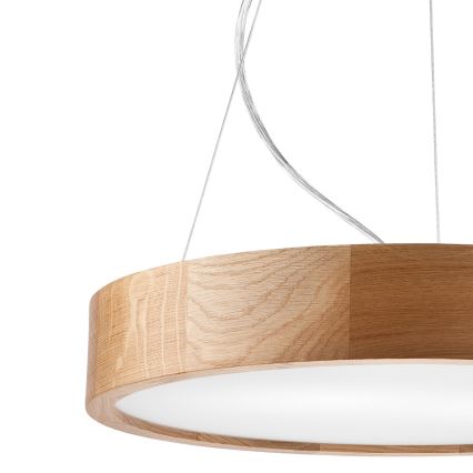 Deckenleuchte an Seil OAK 3xE27/60W/230V Eiche Ø 47,5 cm