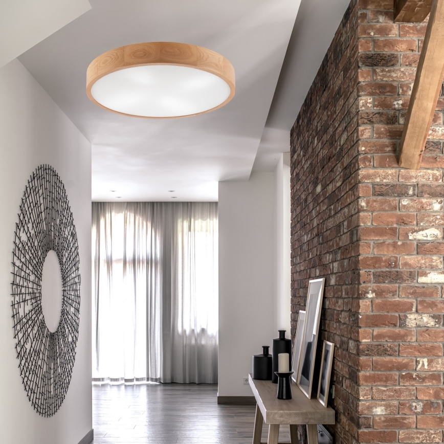 Deckenleuchte OAK 4xE27/60W/230V ø 57 cm Eiche