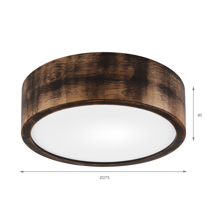 Deckenleuchte OAK SMOKY 1xE27/15W/230V ø 27,5 cm Eiche/dunkelbraun