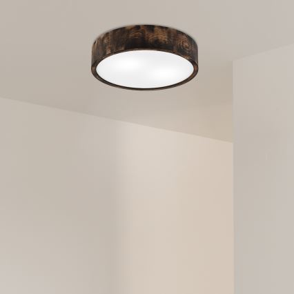 Deckenleuchte OAK SMOKY 2xE27/15W/230V ø 37,5 cm Eiche/dunkelbraun