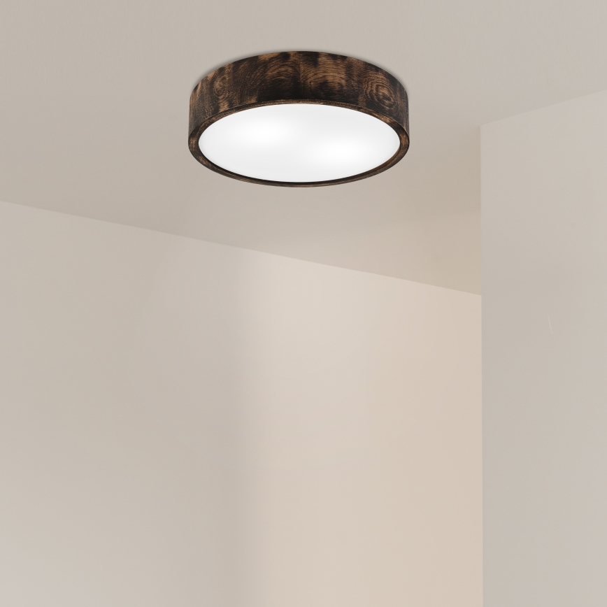 Deckenleuchte OAK SMOKY 2xE27/15W/230V ø 37,5 cm Eiche/dunkelbraun
