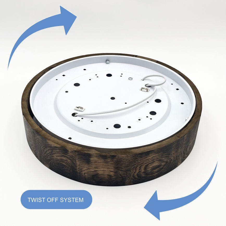 Deckenleuchte OAK SMOKY 2xE27/15W/230V ø 37,5 cm Eiche/dunkelbraun