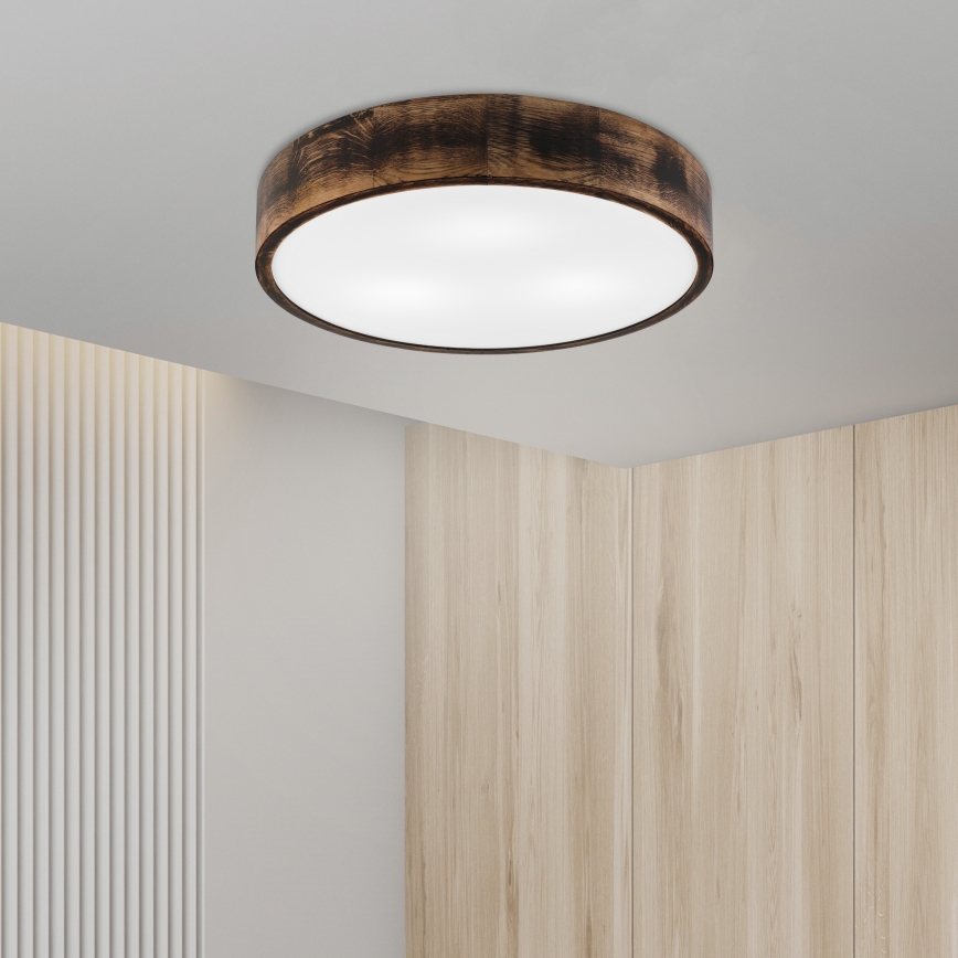 Deckenleuchte OAK SMOKY 3xE27/15W/230V ø 47,5 cm Eiche/dunkelbraun