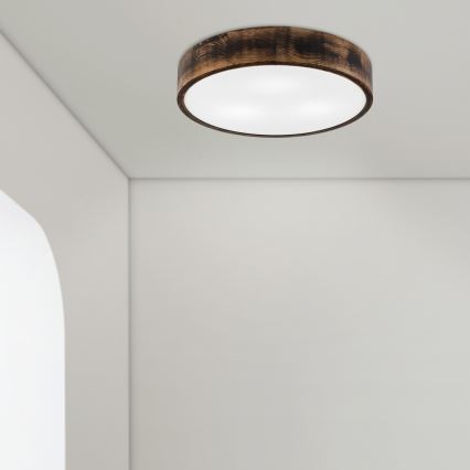Deckenleuchte OAK SMOKY 3xE27/15W/230V ø 47,5 cm Eiche/dunkelbraun