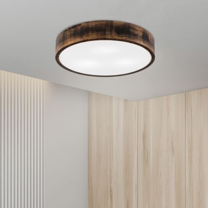 Deckenleuchte OAK SMOKY 3xE27/15W/230V Ø 47,5 cm Eiche/dunkelbraun