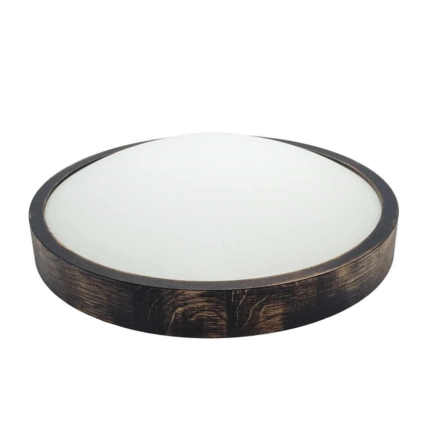 Deckenleuchte OAK SMOKY SLIM 2xE27/15W/230V Ø 37 cm Eiche/dunkelbraun