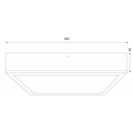 Deckenleuchte OAK SQUARE 4xE27/15W/230V 48x48 cm Eiche/schwarz