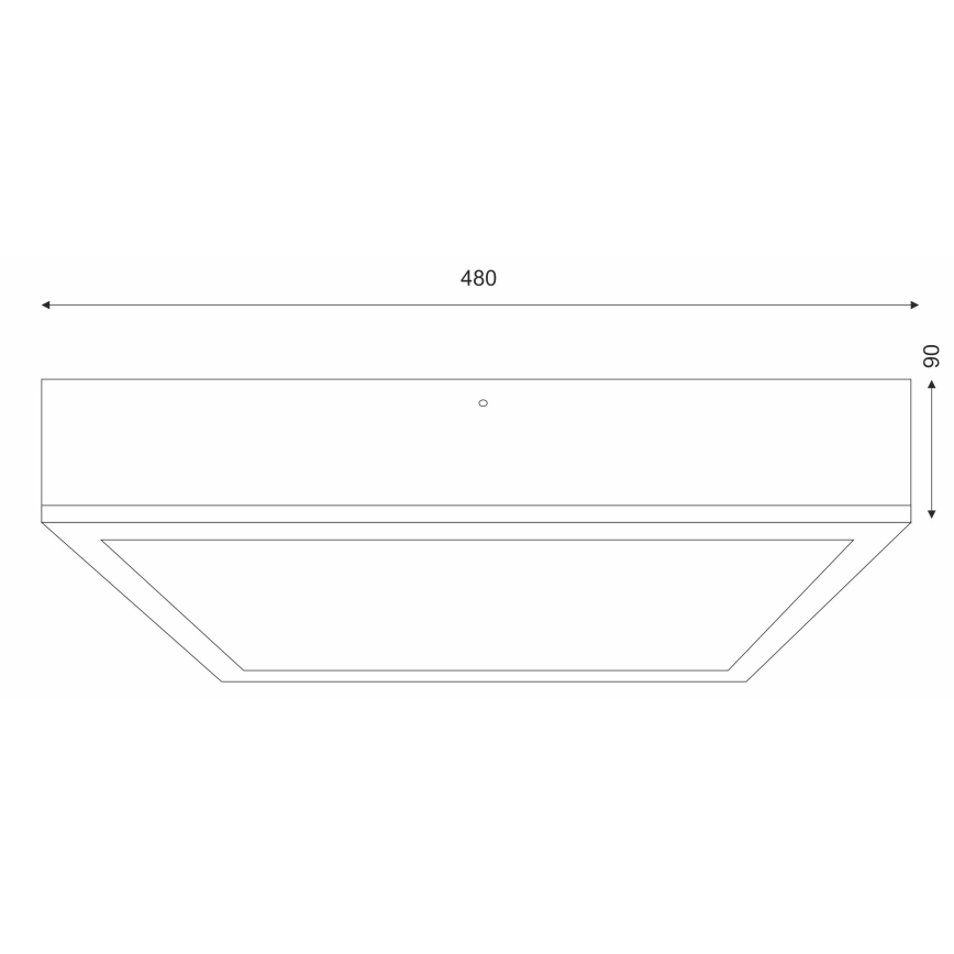 Deckenleuchte OAK SQUARE 4xE27/15W/230V 48x48 cm Eiche/schwarz