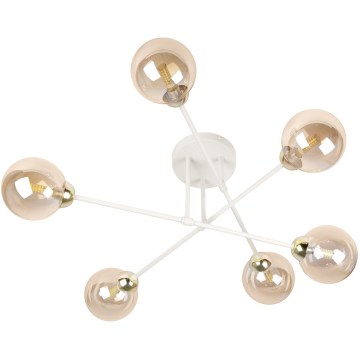 Deckenleuchte OBSIDIAN 6xG9/10W/230V cremefarben/goldfarben/rauchbeige