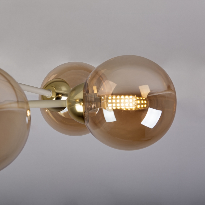 Deckenleuchte OBSIDIAN 6xG9/10W/230V cremefarben/goldfarben/rauchbeige