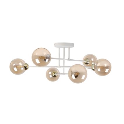 Deckenleuchte OBSIDIAN 6xG9/10W/230V cremefarben/goldfarben/rauchbeige