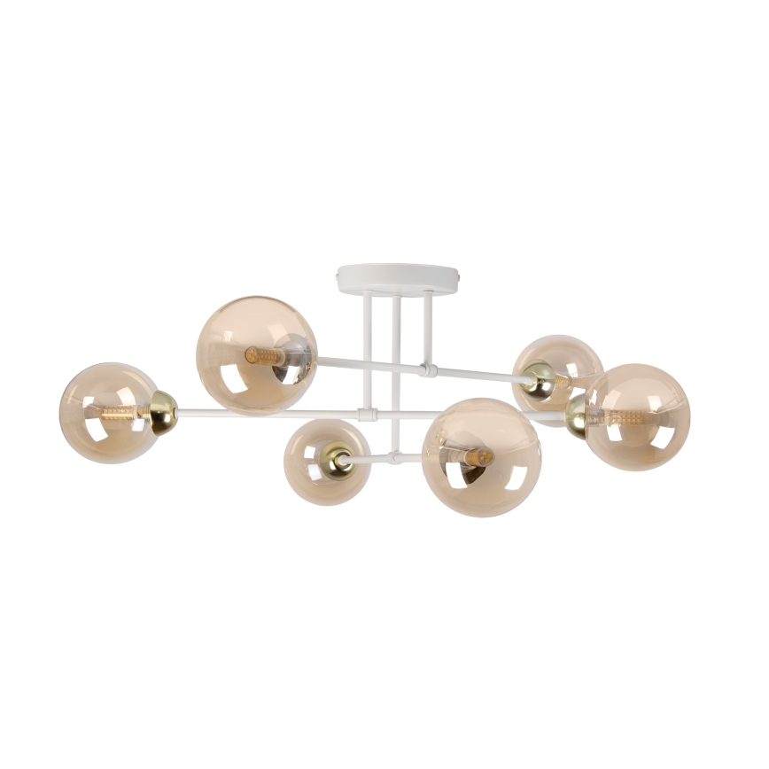 Deckenleuchte OBSIDIAN 6xG9/10W/230V cremefarben/goldfarben/rauchbeige