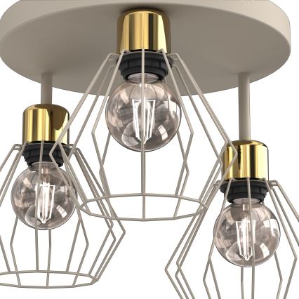 Deckenleuchte PARKLA 3xE27/15W/230V beige/golden
