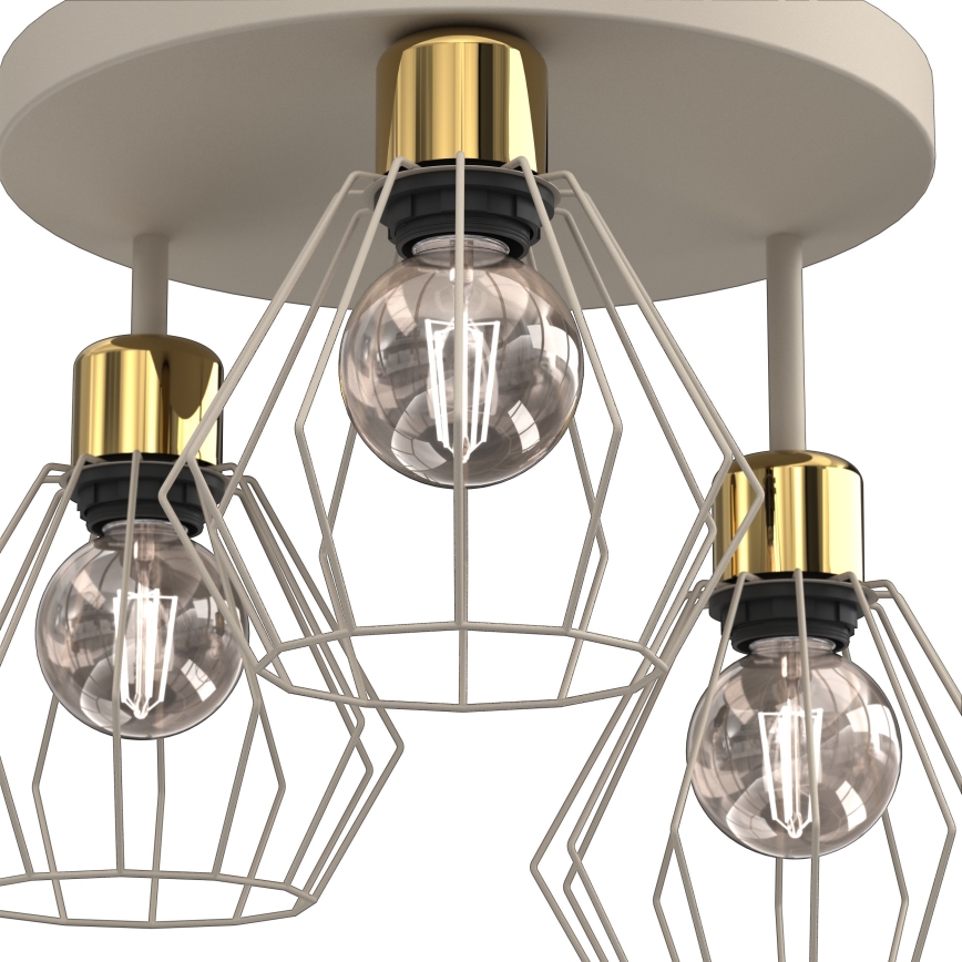 Deckenleuchte PARKLA 3xE27/15W/230V beige/golden