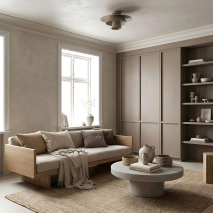 Deckenleuchte PLATO 1xE27/15W/230V Ø 38 cm beige