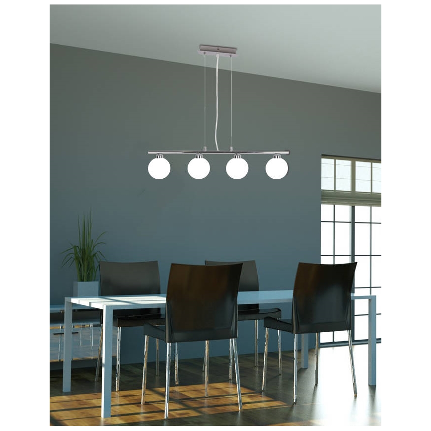 Deckenleuchte an Kabel RAISA 4xG9/40W/230V glänzender Chrom
