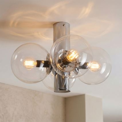 Deckenleuchte SFERIO 4xE14/5W/230V glänzender Chrom/klares Glas