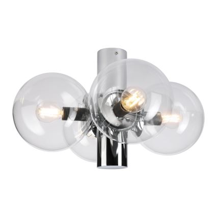 Deckenleuchte SFERIO 4xE14/5W/230V glänzender Chrom/klares Glas