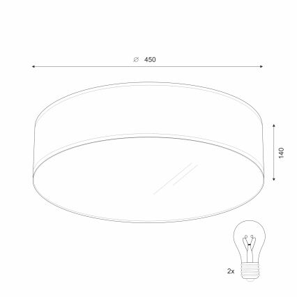 Deckenleuchte SIRJA 2xE27/15W/230V Ø 45 cm Beige