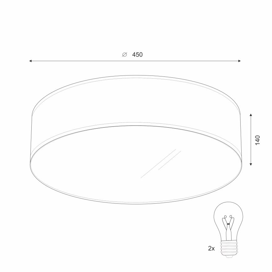 Deckenleuchte SIRJA 2xE27/15W/230V Ø 45 cm weiß
