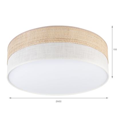 Deckenleuchte SIRJA BOHO 2xE27/15W/230V Ø 45 cm beige/creme