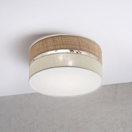 Deckenleuchte SIRJA DOUBLE BOHO 2xE14/15W/230V Ø 35 cm beige/creme