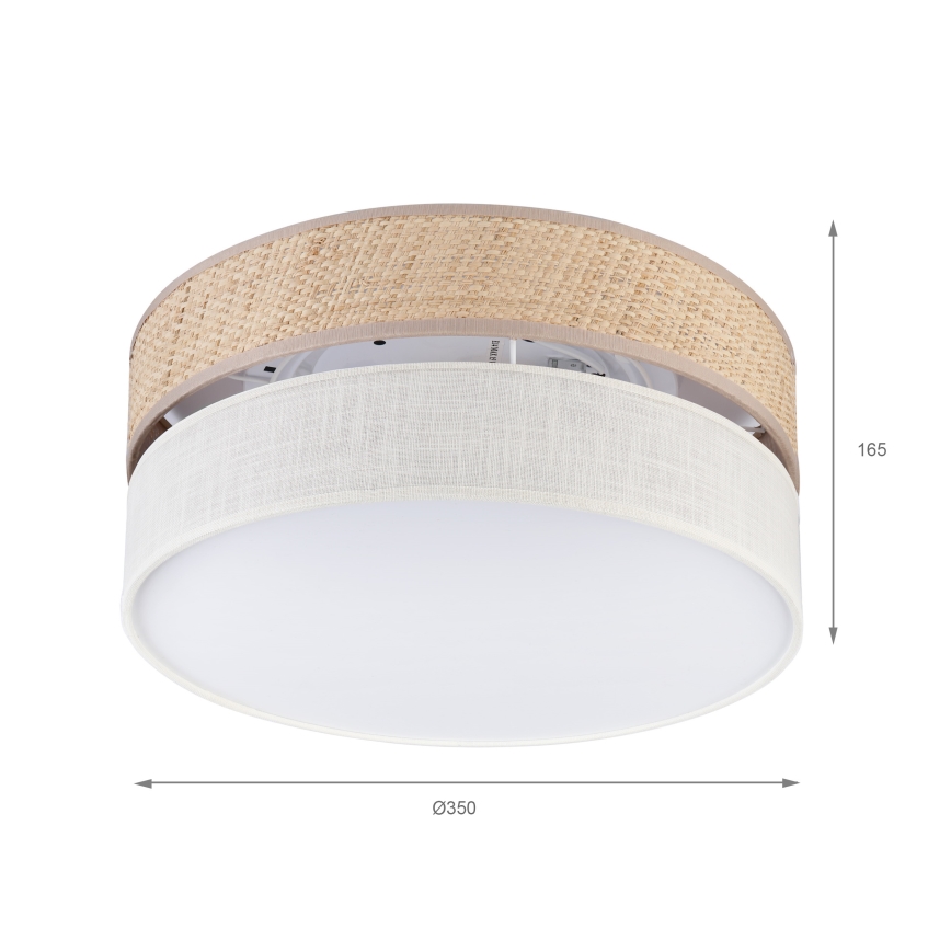 Deckenleuchte SIRJA DOUBLE BOHO 2xE14/15W/230V Ø 35 cm beige/creme
