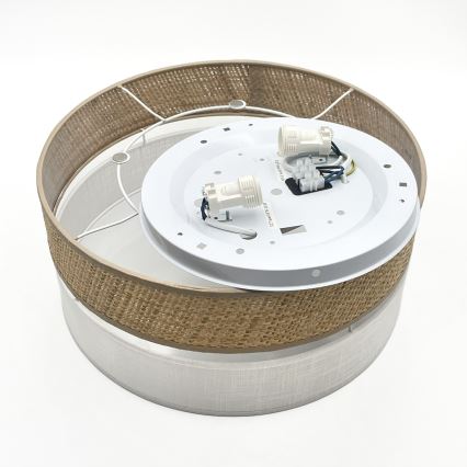 Deckenleuchte SIRJA DOUBLE BOHO 2xE14/15W/230V Ø 35 cm beige/weiß