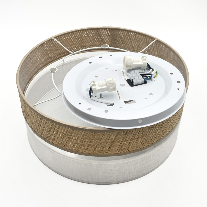 Deckenleuchte SIRJA DOUBLE BOHO 2xE14/15W/230V Ø 35 cm beige/weiß