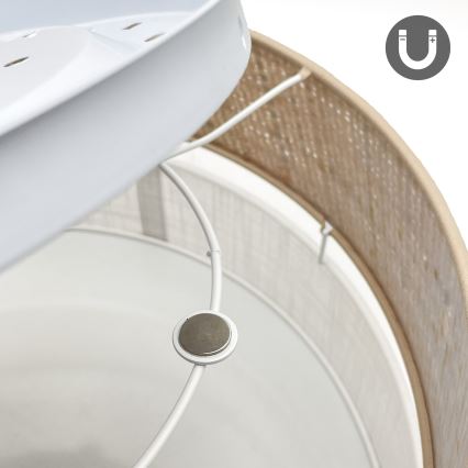 Deckenleuchte SIRJA DOUBLE BOHO 2xE14/15W/230V Ø 35 cm beige/weiß