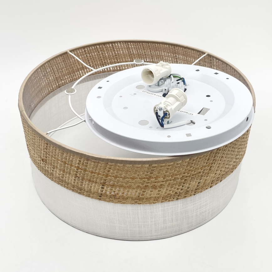 Deckenleuchte SIRJA DOUBLE BOHO 2xE14/15W/230V Ø 35 cm beige/weiß